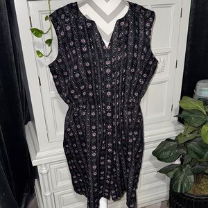 I Heart Ronson Floral Black Sleeveless Dress Size XL